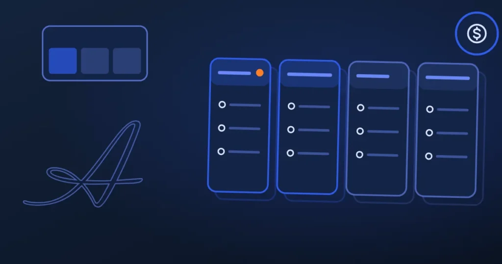 Line drawing of side-by-side comparison panels beside the site's A, in midnight and blue