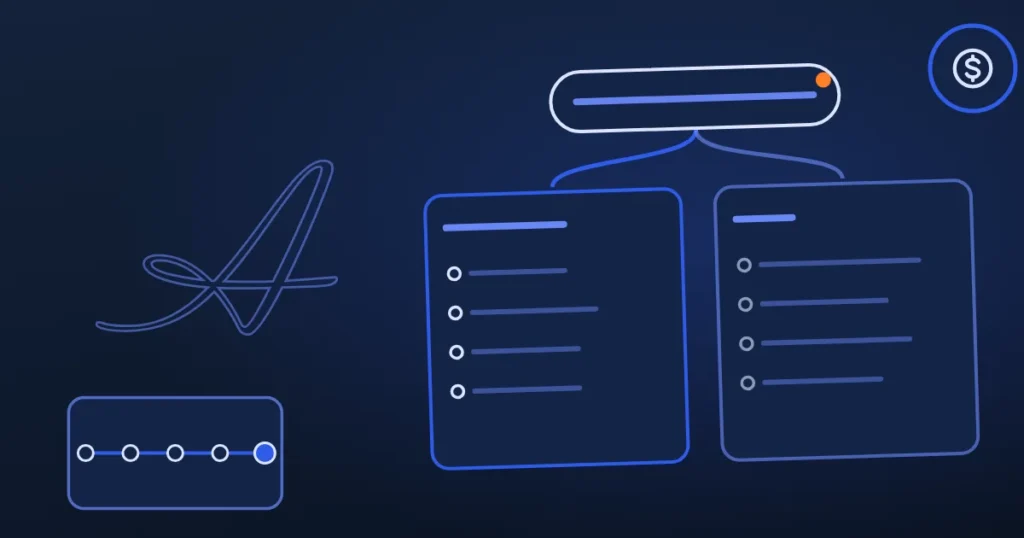 Line drawing of a web page with text lines and highlighted ad blocks, in the site's midnight and blue style