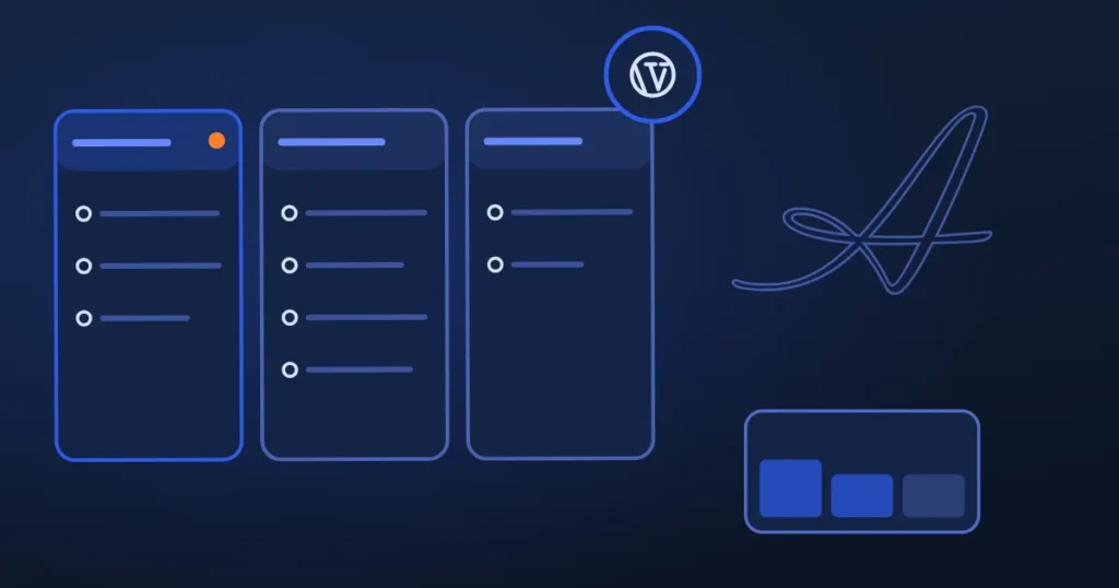 Line drawing of two options facing each other beside the site's A, in midnight and blue