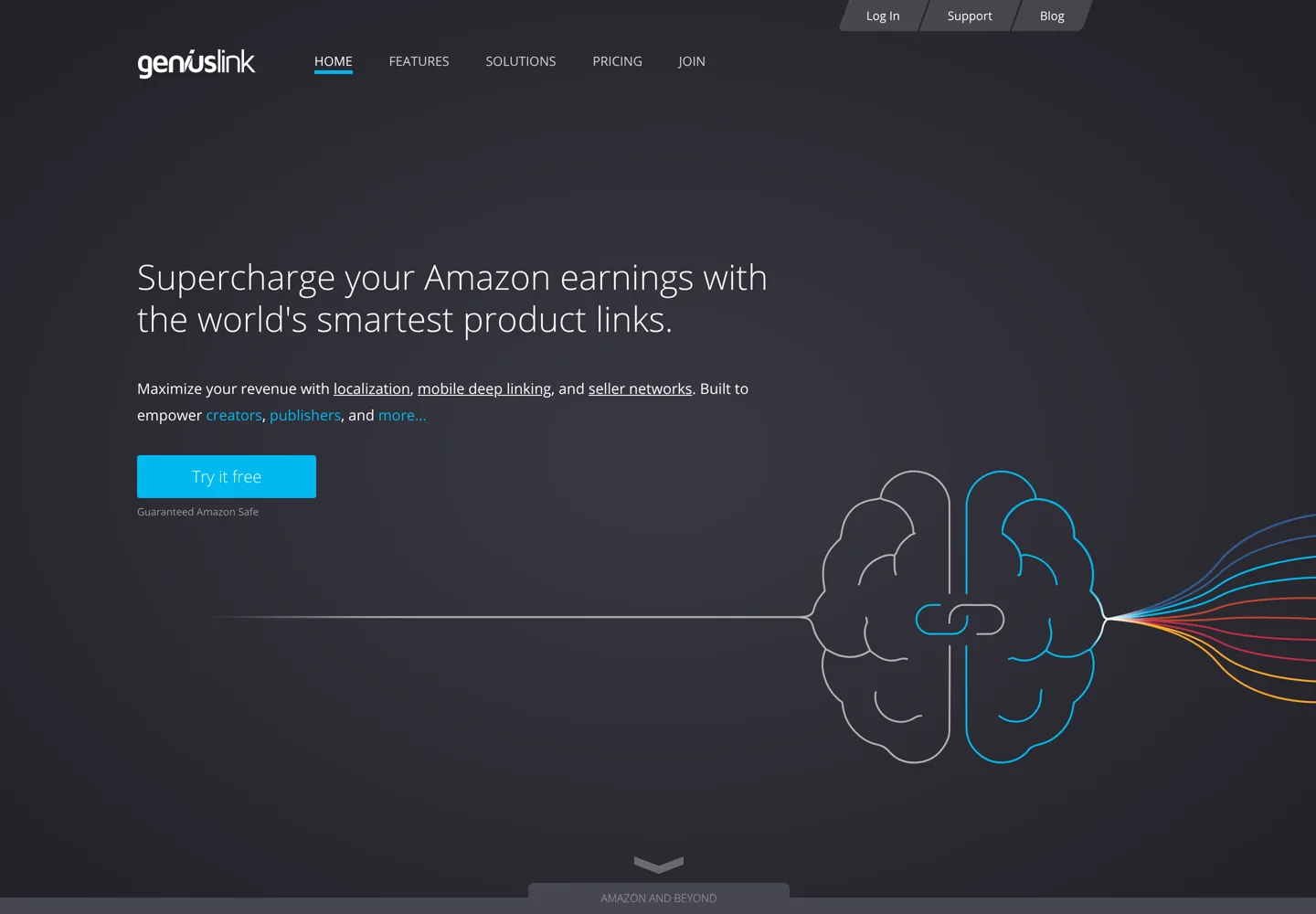 Screenshot of Geniuslink's home page.